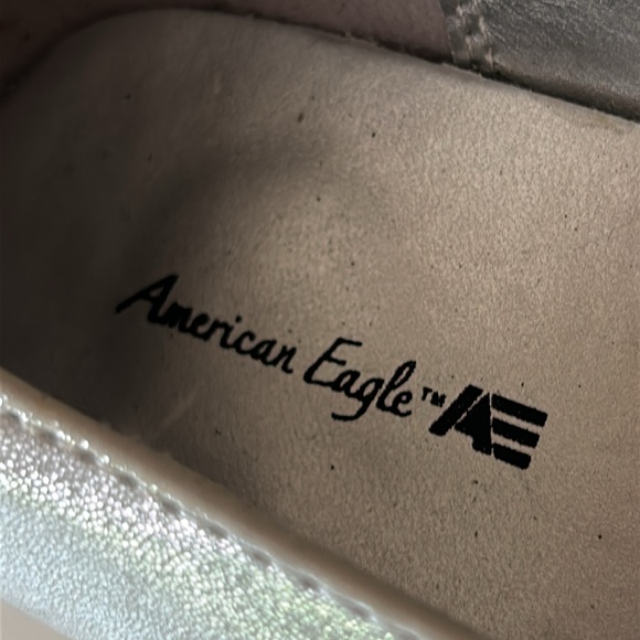 American Eagle Outfitters low heel silver/metallic bow girls shoes size 3.5 - Picture 6 of 9